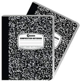 Rosmonde Composition Notebook for School & Office Supplies - Black Marble, Notebook Journal, Homeschool and Work From Home (WFH) Supplies, Wide Ruled, 5 Pack, (200 pages)