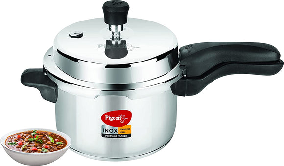 Pigeon - Inox Stainless Steel Outer Lid Induction Base Pressure Cooker - Cook delicious food in less time: soups, rice, legumes, and more - 3 Liter