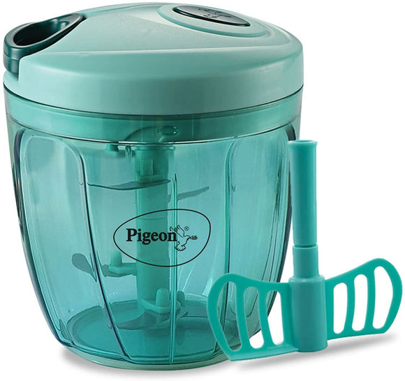 Pigeon Vegetable Chopper | Handy and Compact Manual Food Chopper with Stainless Steel Blades | 0.9 Liters |Large Hand Powered| Onion Chopper | Vegetable Cutter | Veggie chopper | Pull Chopper