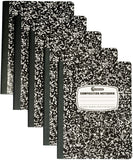 Rosmonde Composition Notebook for School & Office Supplies - Black Marble, Notebook Journal, Homeschool and Work From Home (WFH) Supplies, Wide Ruled, 5 Pack, (200 pages)